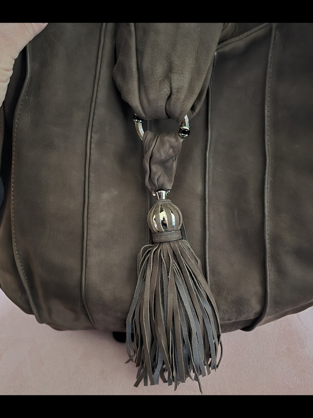 Stunning Lancel Mocha Nubuck Suede Hobo Bag - Picture 6 of 8